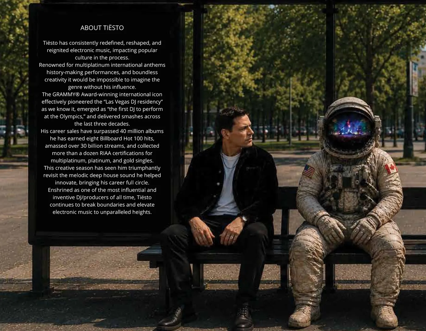 About Tiësto — profile of the headline artist.