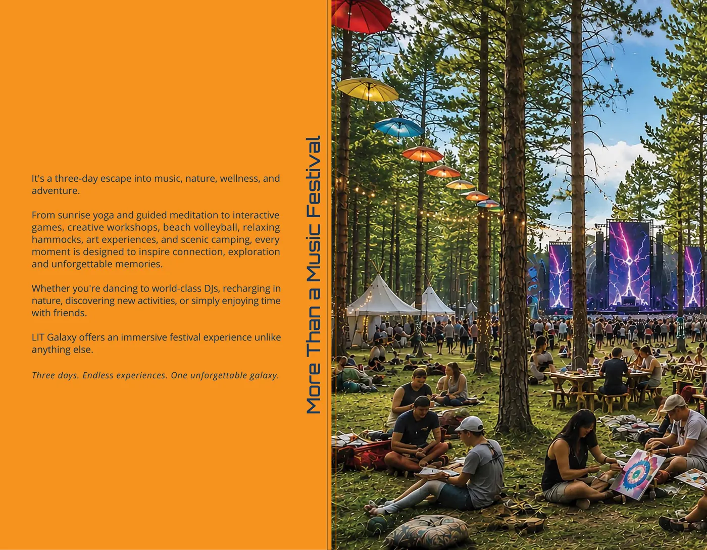 More than a music festival — camping, hammocks, workshops and wellness among the trees.